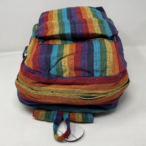 Organic Fabric Rainbow Backpack - Lightweight & Unisex - Picture 3 of 3